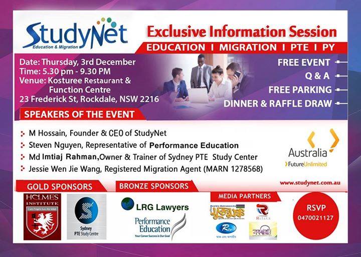 Exclusive Information Session Hosted by STUDYNET